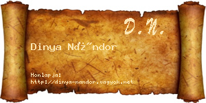 Dinya Nándor névjegykártya